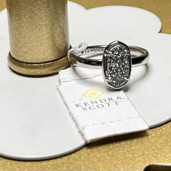 Kendra Scott Grayson  Silver tone Ring size 8 - Picture 3 of 8